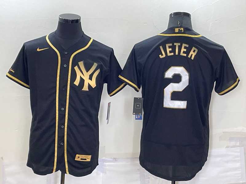 New York Yankees #2 Derek Jeter Black Gold Flexbase Stitched Baseball Jersey,We sell and wholesale New York Yankees #2 Derek Jeter Black Gold Flexbase Stitched Baseball Jersey on line form chian!